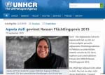 اعطای جایزه معتبر سازمان ملل «نانسن» برای عاقله آصفی