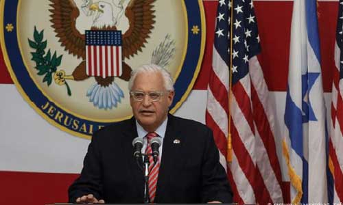 اعتراض فلسطینی‌ها به اظهارات سفیر آمریکا در اسرائیل