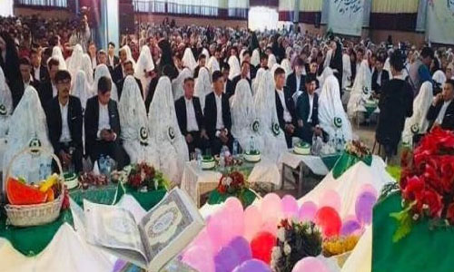 محفل عروسى دسته جمعى ١٤٠ زوج جوان درکابل برگزارشد