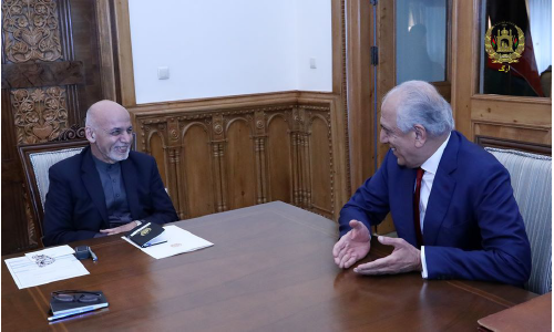 خلیل‌زاد در دیدار با رئیس جمهور:  در گفتگوها با طالبان پیشرفت قابل ملاحظه صورت نگرفته است