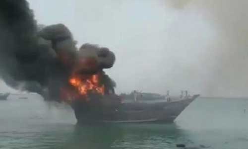 چهار کشتی باری در جنوب ایران سوختند