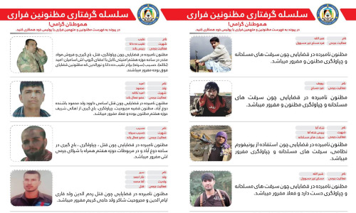 وزارت داخله فهرست شماری از مجرمان تحت تعقیب را منتشر کرد