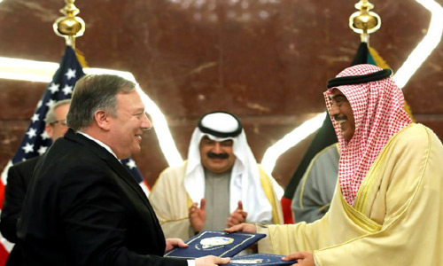 وزیر خارجه آمریکا با همتای کویتی خود و معاون وزیر دفاع عربستان گفت‌وگو کرد
