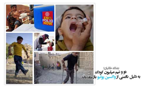جنگ طالبان؛  دو و نیم میلیون کودک  به دلیل ناامنی از واکسین پولیو باز مانده‌اند